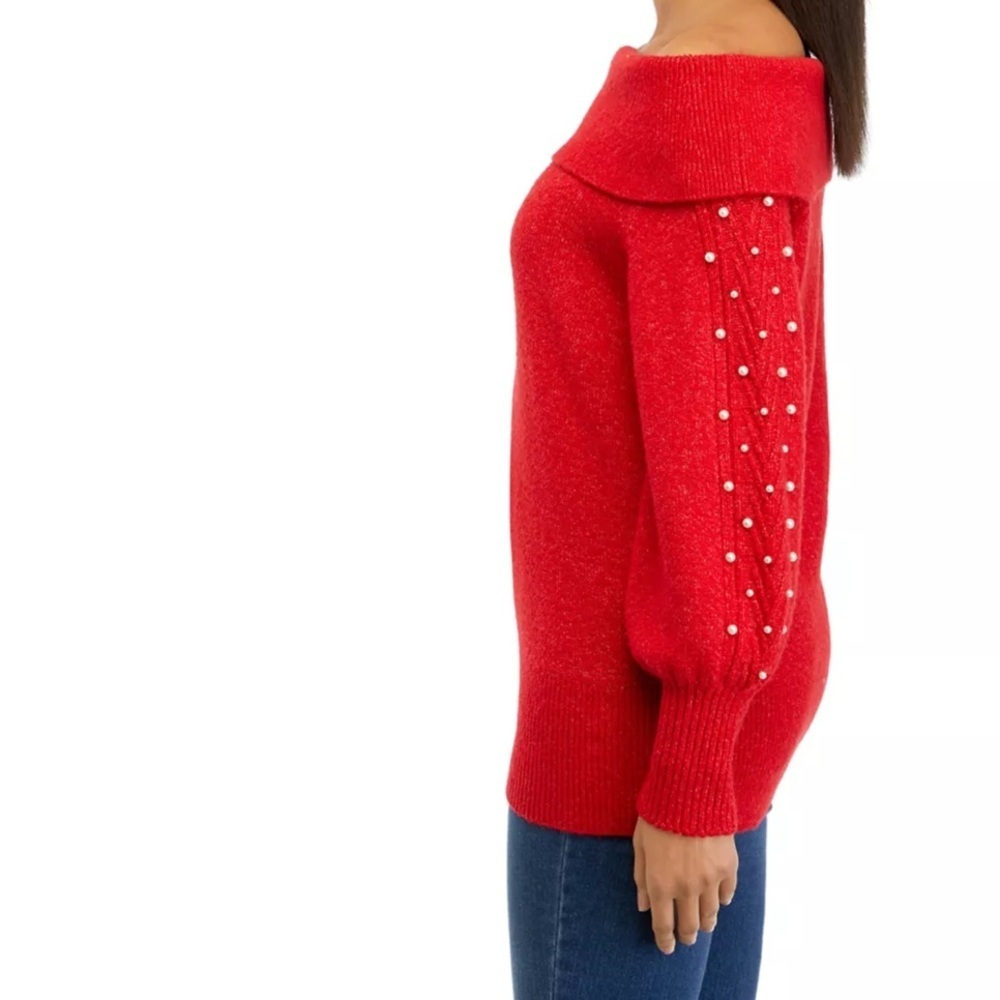 CROWN & IVY | Pearl Embellished Sweater - Picture 3 of 10